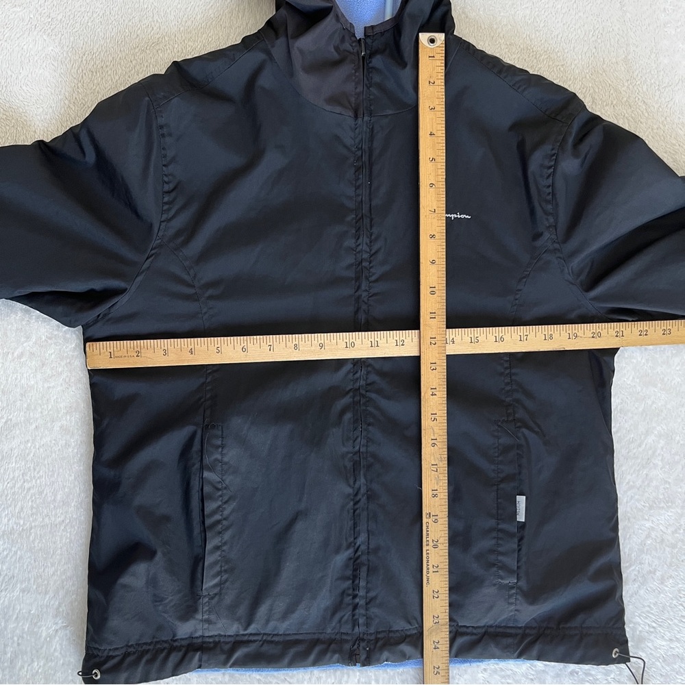 Champion Women’s Windbreaker Jacket Hooded Lightweight Black Medium - Picture 4 of 9